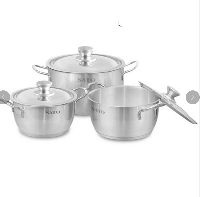 BỘ NỒI INOX 430 3 ĐÁY ST-BI311 – SATO