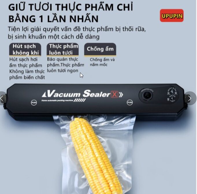 MÁY HÚT CHÂN KHÔNG THỰC PHẨM CAO CẤP VACUUM SEALER -TẶNG 10 TÚI CTB364 – BECHIP