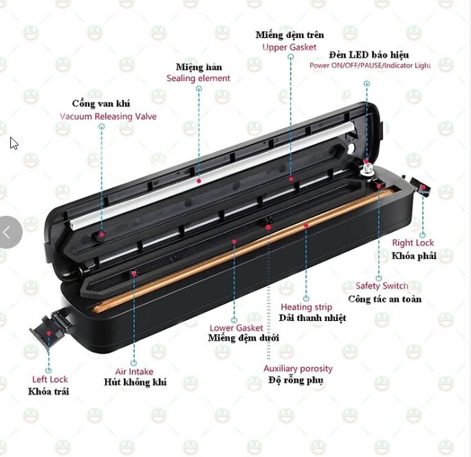 MÁY HÚT CHÂN KHÔNG THỰC PHẨM CAO CẤP VACUUM SEALER -TẶNG 10 TÚI CTB364 – BECHIP