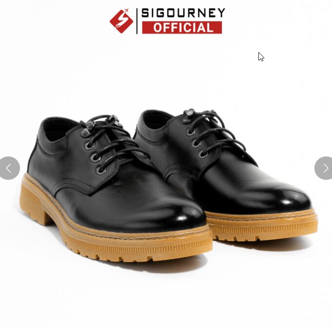 GIÀY ĐỐC DA BÒ MÀU ĐEN PHONG CÁCH BỤI BẶM SDR02 – SIGOURNEY