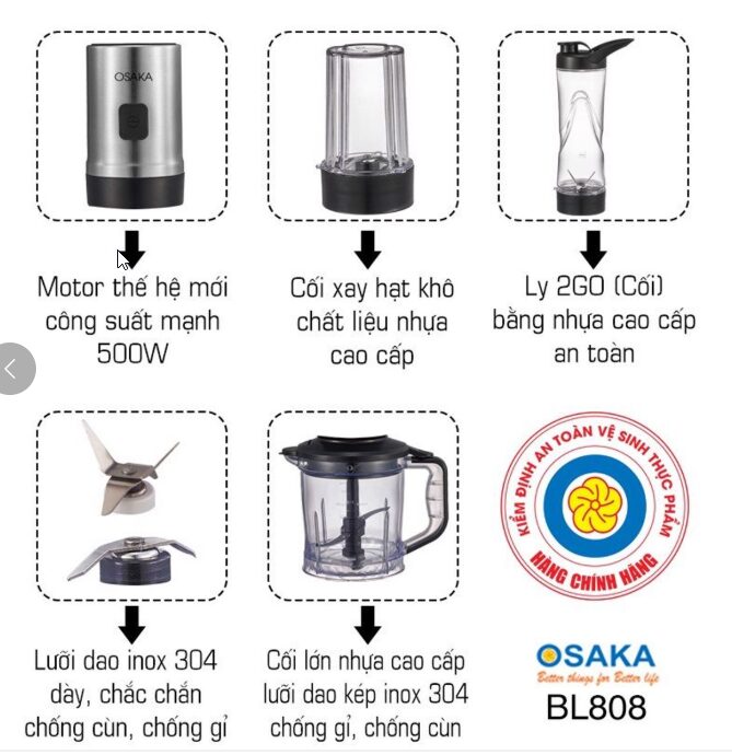 MÁY XAY SINH TỐ BL808 – OSAKA