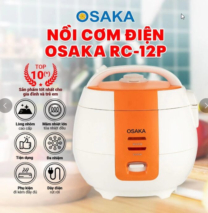 NỒI CƠM ĐIỆN OSAKA RC-12P – LÒNG NỒI “NIÊU”