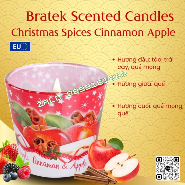 NẾN THƠM THIÊN NHIÊN BARTEK 115g, DECOR TRANG TRÍ, HỖ TRỢ KHỬ MÙI, QUÀ TẶNG Ý NGHĨA, NHẬP KHẨU EU