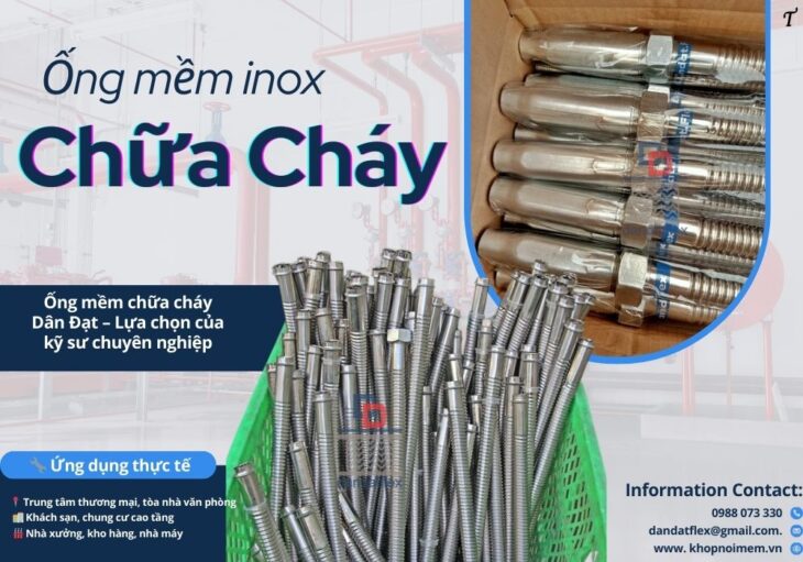Khớp nối mềm inox chữa cháy, ống mềm cho đầu phun chữa cháy, khớp nối mềm sprinkler – thiết bị PCCC