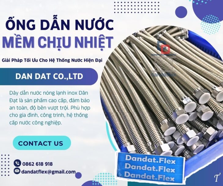 Dây cấp nước mềm inox, ống mềm dẫn nước nóng lạnh, dây mềm kết nối bình nước nóng, daydannuoc