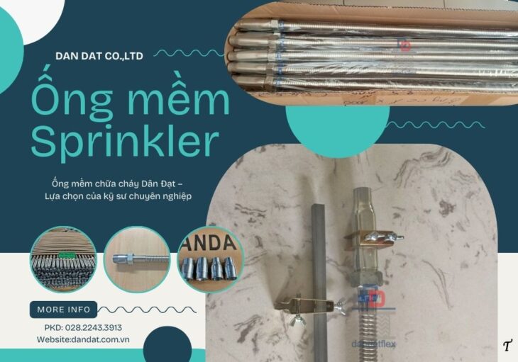 Khớp nối mềm inox chữa cháy, ống mềm cho đầu phun chữa cháy, khớp nối mềm sprinkler – thiết bị PCCC