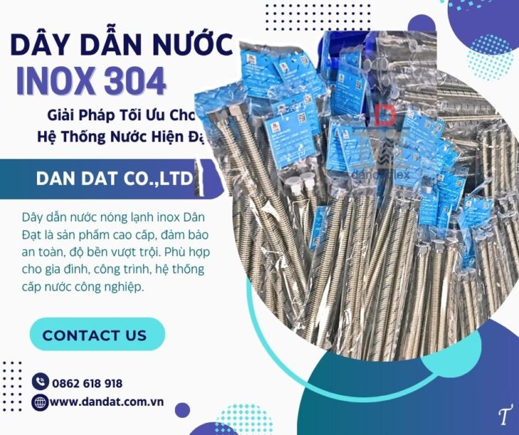 Dây cấp nước mềm inox, ống mềm dẫn nước nóng lạnh, dây mềm kết nối bình nước nóng, daydannuoc