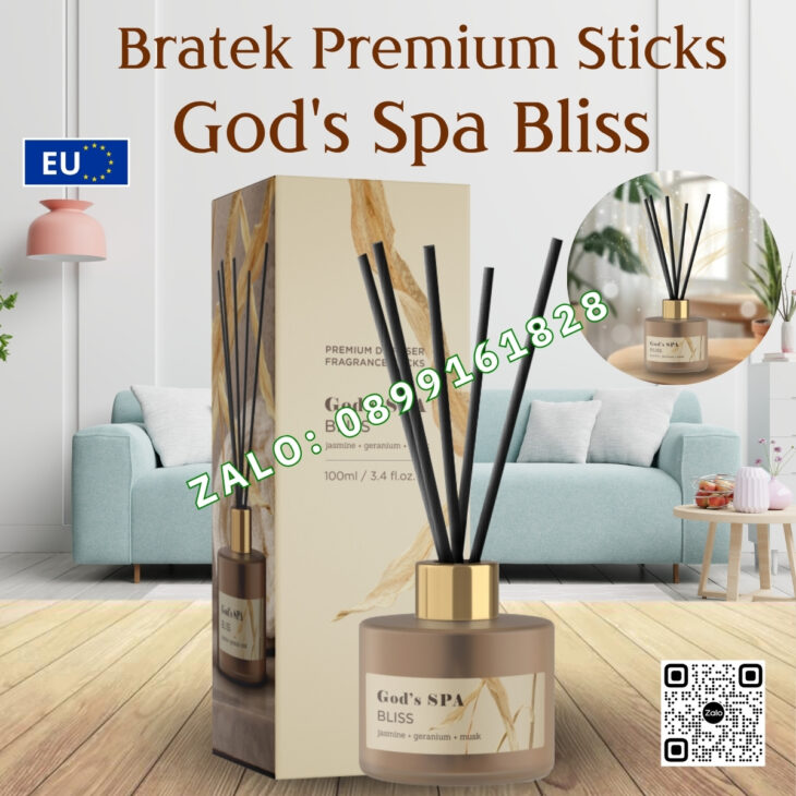 TINH DẦU KHUẾCH TÁN QUE MÂY BARTEK 100ml, TINH DẦU NƯỚC HOA, THƠM PHÒNG HỖ TRỢ KHỬ MÙI, NHẬP KHẨU EU