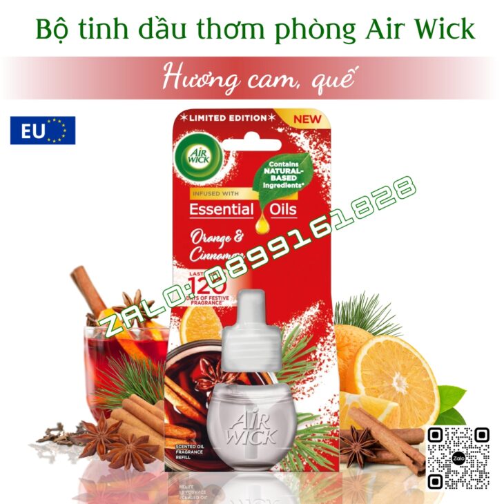 LỌ TINH DẦU THIÊN NHIÊN THƠM PHÒN AIR WICK 19ML, HỖ TRỢ KHỬ MÙI, NHẬP KHẨU CHÍNH HÃNG
