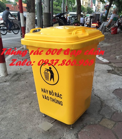 Thung rac 60l đap chan, Địa chỉ uy tín cung cấp thùng rác các loại, bán thùng rác