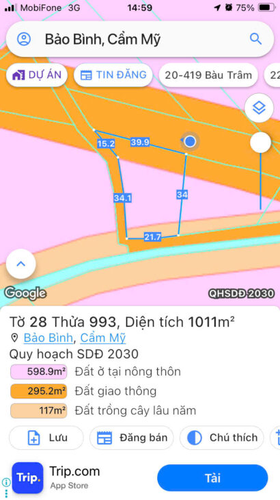 Bán gấp Chưa tới 2 Triệu/m2 có 40m mặt tiền đường chính Long Giao – Bảo Bình