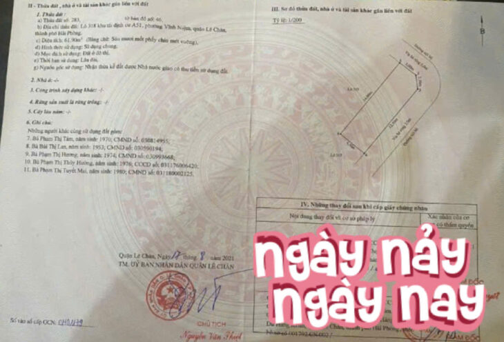 Đất lô góc 2 mặt tiền – Tái định cư A51 Vĩnh Niệm, Giá 5.45 tỉ