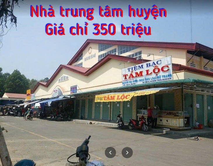Chỉ 350 triệu sở hữu Nhà trung tâm huyện, thổ cư toàn bộ, 2 mặt tiền đường, kế bên chợ