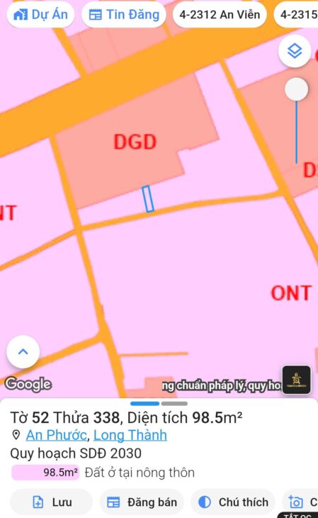 Bán đât mặt tiền thổ cư cạnh Ql51, An Phước, Long Thành