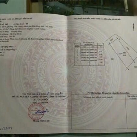 Chính Chủ Cần Bán Lô Đất Đẹp – Giá Tốt Tại Tổ 8, Sát Cánh Mẹm Phường Tiền Phong, TP Thái Bình