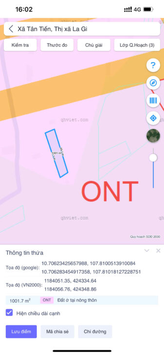 Bán 1000m2 đất thổ cư Tân Tiến, LaGi giá ngộp 1.3 tỷ gần Biển