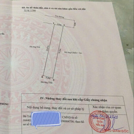 Chính chủ bán lô Đất 100m mặt đường Cát Khê – Tràng Cát- Hải An