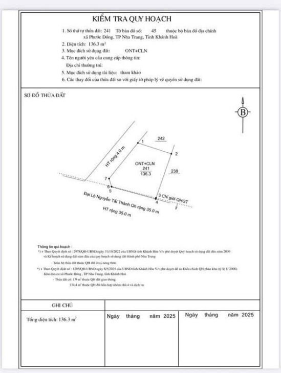 BÁN LÔ GÓC 2 MẶT TIỀN ĐƯỜNG NGUYỄN TẤT THÀNH, PHƯỚC ĐỒNG, NHA TRANG