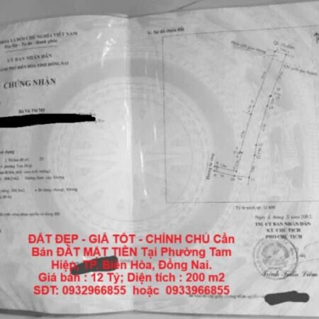 ĐẤT ĐẸP – GIÁ TỐT – CHÍNH CHỦ Cần Bán ĐẤT MẶT TIỀN Tại Phường Tam Hiệp, TP. Biên Hòa, Đồng Nai. ĐẤT ĐẸP – GIÁ TỐT – CHÍNH CHỦ Cần Bán ĐẤT MẶT TIỀN Tại Phường Tam Hiệp, TP. Biên Hòa, Đồng Nai.