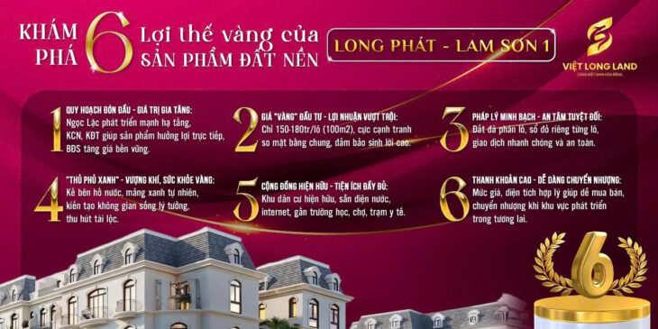 🔥 SIÊU PHẨM ĐẤT NỀN LONG PHÁT – LAM SƠN 1 Sổ Đỏ Riêng, Giá Chỉ Từ 120 Triệu/Lô, Cơ Hội Sinh Lời