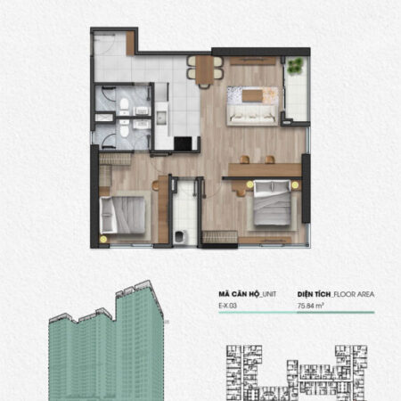 FPT PLAZA 3 ĐÀ NẴNG – CĂN GÓC 2PN+1 – VIEW BIỂN