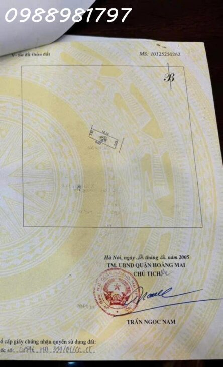 Bán đất thổ cư 44m2 Giáp Nhị, Thịnh Liệt, Hoàng Mai – 7.6 tỷ