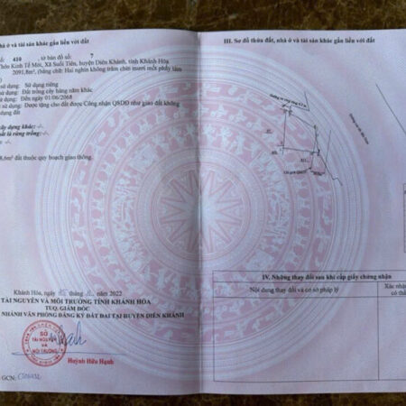 ĐẤT SIÊU ĐẸP – Cần Bán Lô Đất Tại Thôn Kinh Tế Mới, Suối Tiên, Diên Khánh, Khánh Hòa