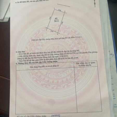 BÁN ĐẤT 50.3M2 CÁN KHÊ NGUYÊN KHÊ ĐÔNG ANH – THÔNG Ô TÔ – CHỈ 3.X TỶ