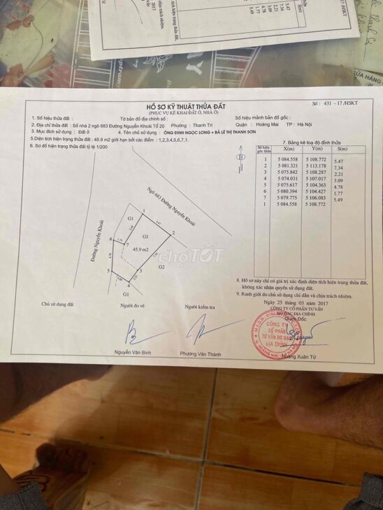 CHÍNH CHỦ CẦN TIỀN BÁN GẤP NHÀ MẶT PHỐ ĐƯỜNG NGUYỄN KHOÁI, HOÀNG MAI