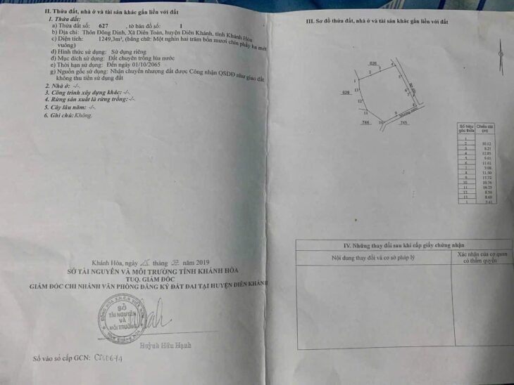 ĐẤT LÔ GÓC THOÁNG MÁT, QH LÊN THỔ CƯ XÃ DIÊN TOÀN – DIÊN KHÁNH! GIÁ CHỈ 5 TỶ