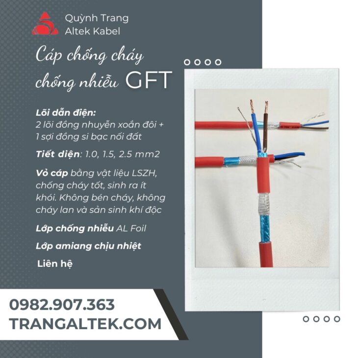 Cáp chống cháy 0.75mm² GFT Altek Kabel – Giải pháp an toàn cho hệ thống báo cháy