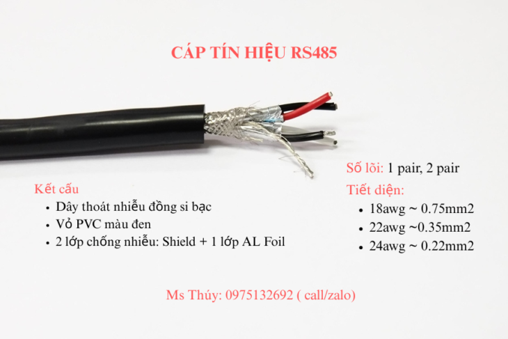 Cáp tín hiệu truyền thông RS485
