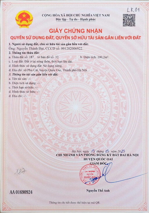 Bán đất nền Láng Hòa Lạc 100m2 giá 2.9 tỷ – sát khu công nghệ cao, tiềm năng sinh lời Nguyễn Hùng