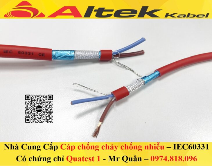 Cáp Chống Cháy 2×1.5+E+GFT – IEC60331, BS6387