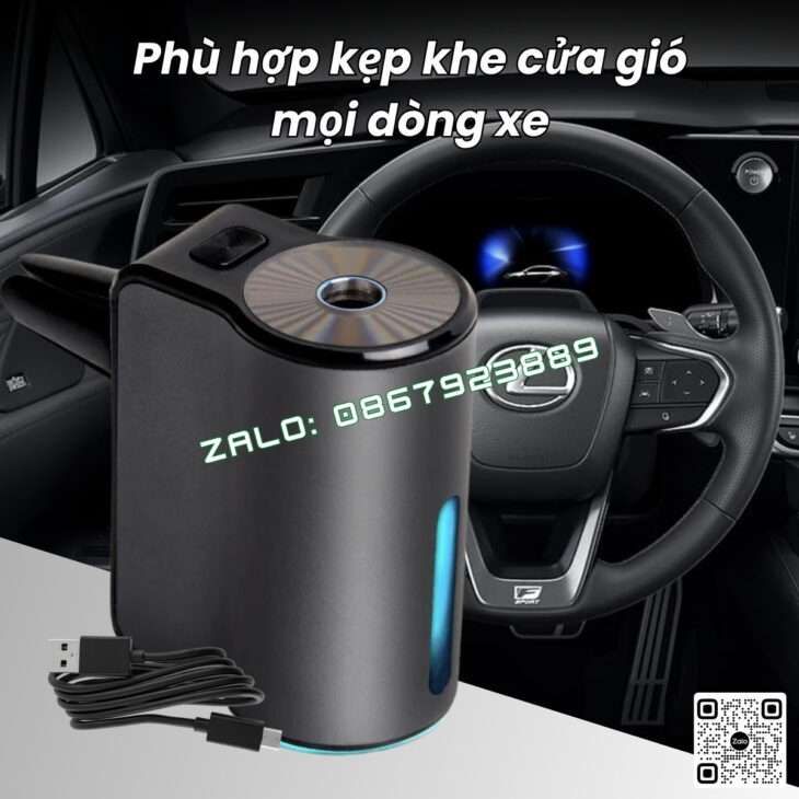 MÁY TẠO KHUẾCH TÁN TINH DẦU THƠM Ô TÔ SAPAROMA – GALAXY CAR PRO, HỖ TRỢ KHỬ MÙI XE HƠI, CHỐNG SAY XE