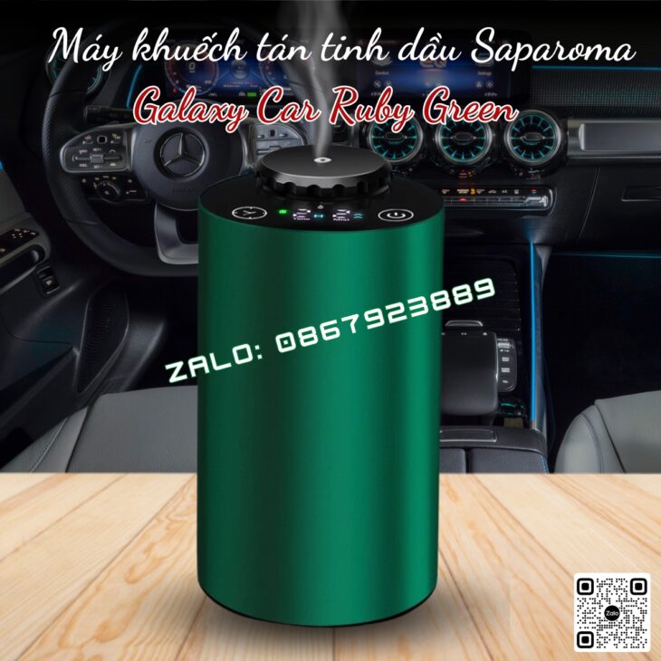MÁY KHUẾCH TÁN TINH DẦU THƠM Ô TÔ SAPAROMA, GALAXY CAR, HỖ TRỢ KHỬ MÙI XE HƠI, CHỐNG SAY XE HIỆU QUẢ