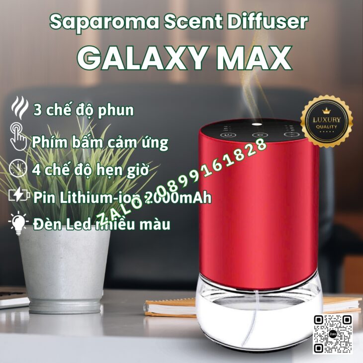 MÁY TẠO HƯƠNG THƠM SAPAROMA – GALAXY MAX 100ml, HỖ TRỢ KHỬ MÙI, THƠM PHÒNG, NHÀ HÀNG, KHÁCH SẠN