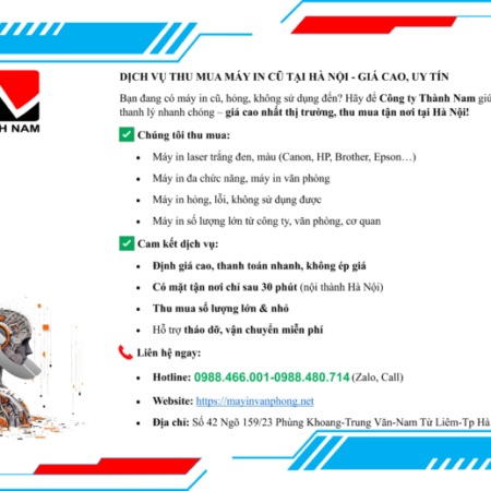 Chuyên thu mua máy in cũ giá cao tại nhà Hà Nội