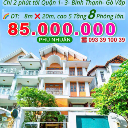Thuê nguyên căn MẶT TIỀN đường hoa Phan Xích Long- 160m2- 5 tầng 8 Phòng: 85 Triệu. LH: 0933910039 Thuê nguyên căn MẶT TIỀN đường hoa Phan Xích Long- 160m2- 5 tầng 8 Phòng: 85 Triệu. LH: 0933910039