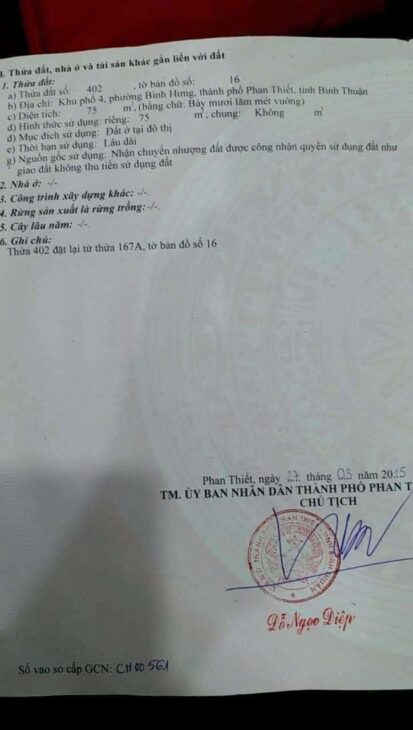 Chính Chủ Bán Lô Đất Thổ Cư 2 MẶT TIỀN Hẻm Cao Thắng, Phường Bình Hưng, Phan Thiết, Bình Thuận