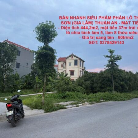 BÁN NHANH SIÊU PHẨM PHÂN LÔ Thôn KIM SƠN (GIA LÂM) THUẬN AN – MẶT TIỀN 37M