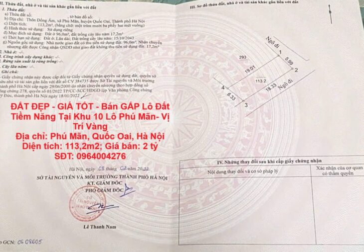 ĐẤT ĐẸP – GIÁ TỐT – Bán GẤP Lô Đất Tiềm Năng Tại Khu 10 Lô Phú Mãn- Vị Trí Vàng