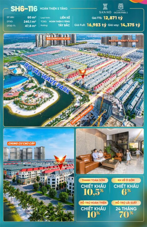 CẦN BÁN LIỀN KỀ 5 TẦNG HOÀN THIỆN SH6-116 TẠI VINHOMES OCP2 VĂN LÂM, Hưng Yên
