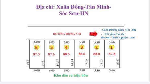 DT- 88,5 M FUN THỔ CƯ – MĂT 6 HẬU 6 KH TIỀN Ổ ĐẤT VÔNG ĐÉT ĐẸP NHƯ HOA HẬU – DC TẠI XUÂN ĐỒNG XÃ