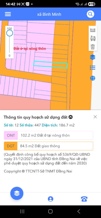 Chính chủ gửi mặt tiền kd Quảng Tiến Bình Minh, 1.6 tỷ 186.7m2