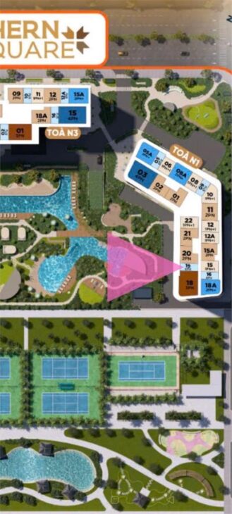 BÁN CĂN STUDIO – TRINITY SQUARE, VIEW BỂ BƠI HƯỚNG ĐÔNG NAM – GIÁ CHỈ TỪ 2,12 TỶ