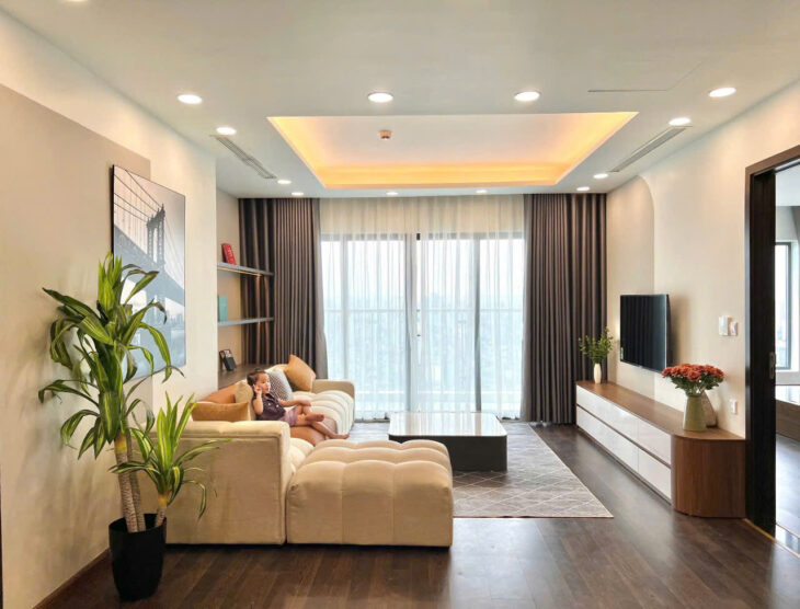 Căn Góc 127m² – 3PN, Nội Thất Đẹp Ở Ngay, BC Đông Nam – BIG Tower Phạm Hùng