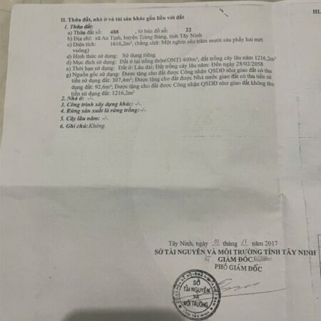 CHÍNH CHỦ Cần Bán Đất Thổ Cư Có Sẵn Nhà Tại 1561, Khu phố An Bình, Xã An Tịnh,Trảng Bàng, Tây Ninh