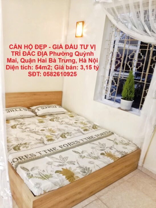 CĂN HỘ ĐẸP – GIÁ ĐẦU TƯ VỊ TRÍ ĐẮC ĐỊA TRUNG TÂM QUẬN HAI BÀ TRƯNG, Hà Nội