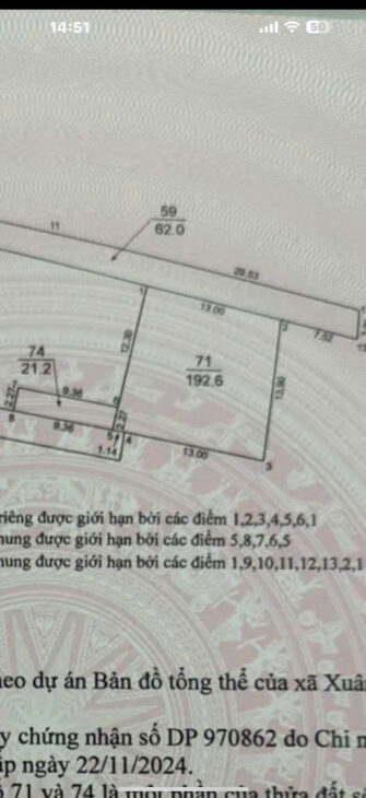 BÁN ĐẤT 192.6M2 THÔN XUÂN NỘN ĐÔNG ANH – Ô TÔ VÀO ĐẤT – GIÁ 5X MẦM NON